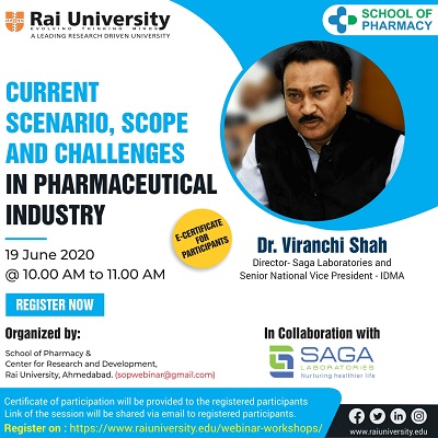 Webinar on Current Scenario, Scope and Challenges in Pharmaceutical Industry on 19 June 2020