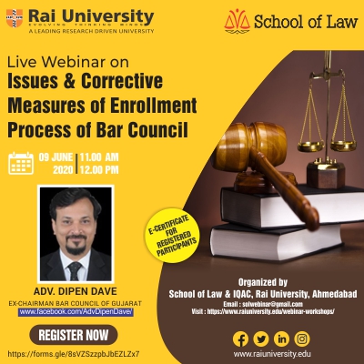 Live Webinar on Issues & Corrective Measures of Enrollment Process of Bar council  on 9 June 2020