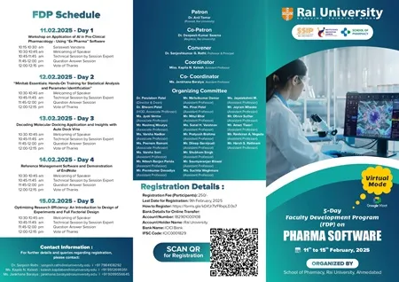 5-Day Faculty Development Program(FDP) on PHARMA SOFTWARE on 11<sup>th</sup> to 15<sup>th</sup> February, 2025