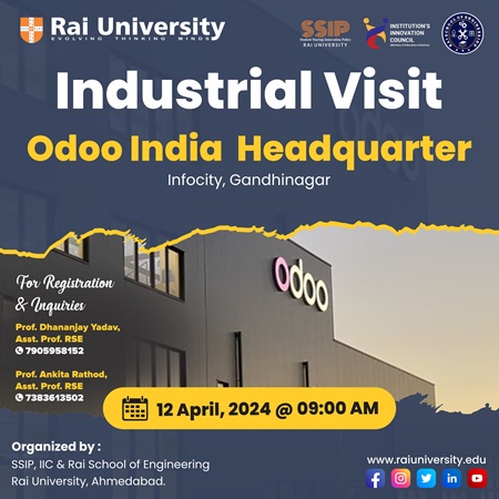 Industrial Visit Odoo India Headquarter Infocity, Gandhinagar on 12<sup>th</sup> April, 2024