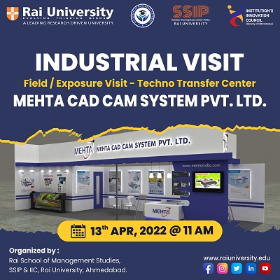 Industrial visit at Mehta Cad Cam Systems Pvt. Ltd.on 13<sup>th</sup> April 2022
