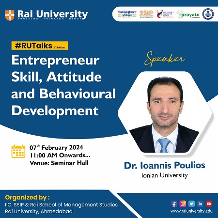 RU-Talks Entrepreneur Skill, Attitude and Behavioural Development on 7<sup>th</sup> Feb, 2024