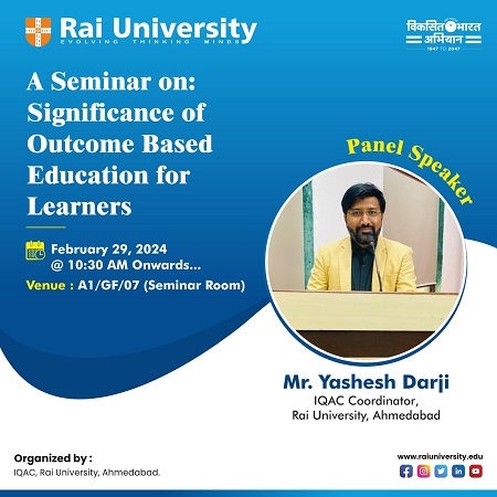 A Seminar on: Significance of Outcome Based Education for Learners on 29<sup>th</sup> Feb, 2024