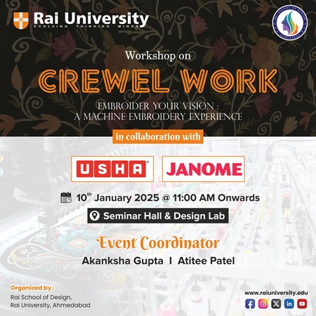 Workshop on EMBROIDER YOUR VISION on 10<sup>th</sup> Jan, 2025
