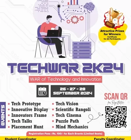 TECHWAR 2K24 on  26 to 28 September, 2024